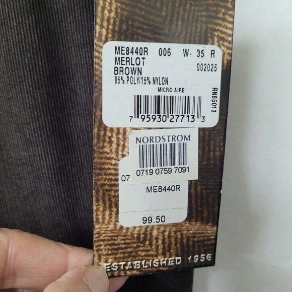 Linea Naturale Pant Men 35 Brown Lightweight Corduroy Dress Trouser Unhemmed New - Picture 4 of 12